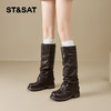 星期六时髦复古厚底显瘦裤腿堆堆靴SSD4117T3K 商品缩略图1