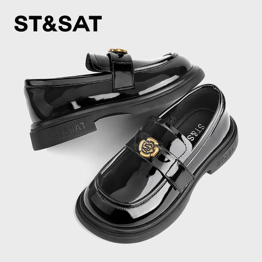 【童鞋】星期六山茶花扣饰漆皮女童乐福鞋SSD3191U19 商品图6