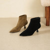 Westory2025年冬季绒面羊京尖头猫跟简约老钱风百搭短靴W25DS85561 商品缩略图0