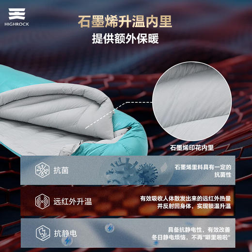 天石（HIGHROCK）24新款极光鹅绒木乃伊式羽绒睡袋 商品图3
