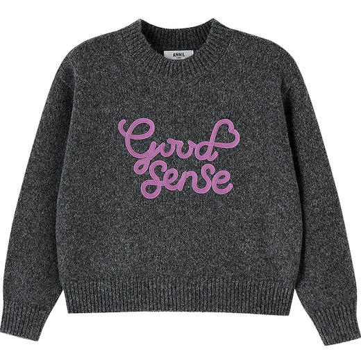 女童圆领长袖针织衫冬季新款安奈儿童装EG544665 商品图7