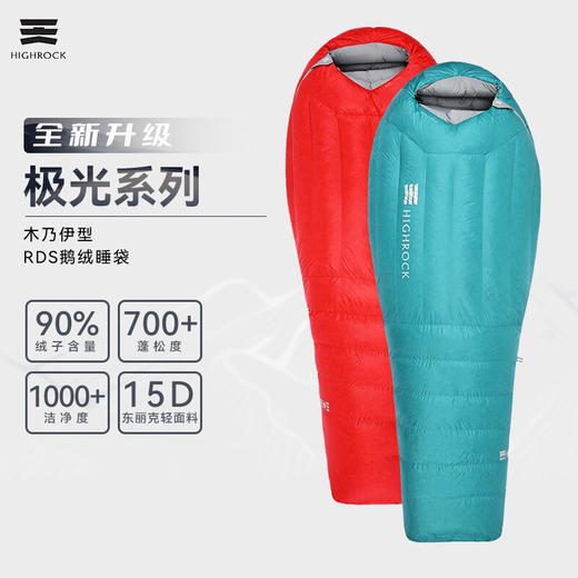 天石（HIGHROCK）24新款极光鹅绒木乃伊式羽绒睡袋 商品图0