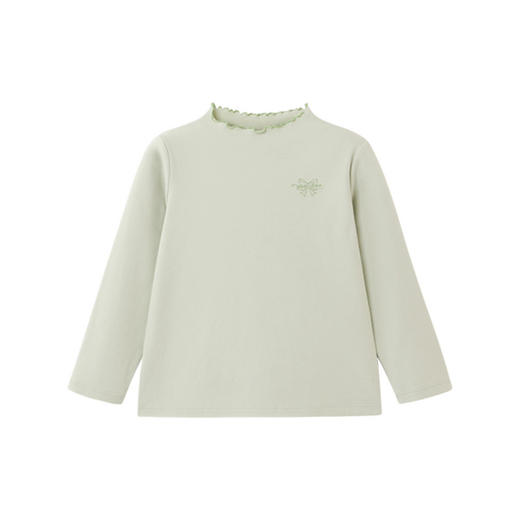 英氏儿童长袖t恤女童女宝宝花边领可爱纯色打底衫秋衣内穿时尚 商品图4