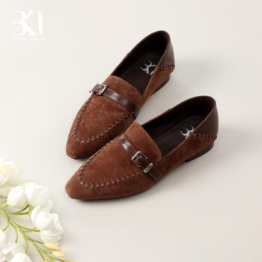 BAKERLOO尖头粗缝深口乐福女鞋HD187 商品图0