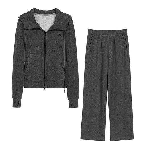 NEELLY纳俪商场同款秋新款时尚休闲运动卫衣套装女亲肤外套休闲裤N25083Z01134 商品图3