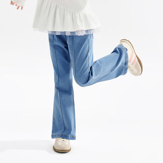 【清仓捡漏】【160】【可可鸭】女童裤子春秋儿童牛仔裤休闲喇叭裤 商品图1
