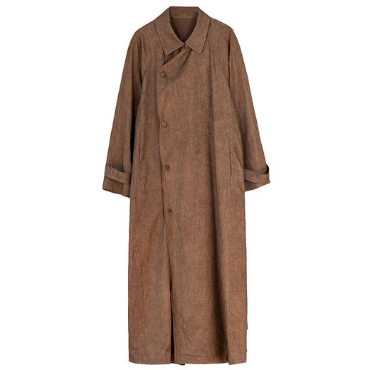 牧衣游原创 丝棉炒色风衣秋新款原生质朴肌理感复古宽松外套 颂世 商品图4