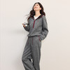 【09/17新品】熙世界格雷系灰调运动休闲套装女2025秋季撞色连帽卫衣裤子两件套 商品缩略图4