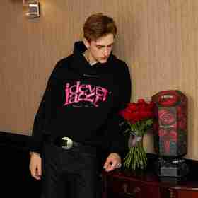 IDEVERRAY【明星同款】秋冬新品卫衣连帽运动情侣印花工艺长袖上衣