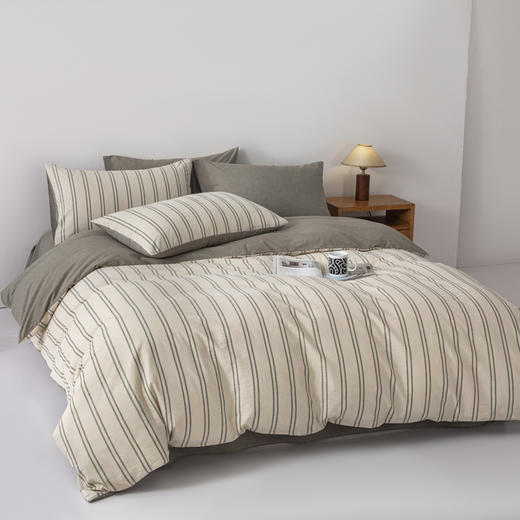 無印良品水洗色织全棉四件套-爱情条码 商品图3