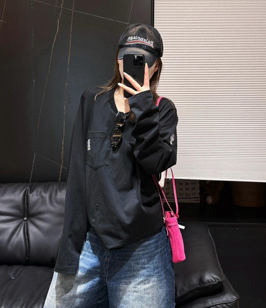 克罗心哥特梵文纯棉长袖T恤衫091302 商品图4