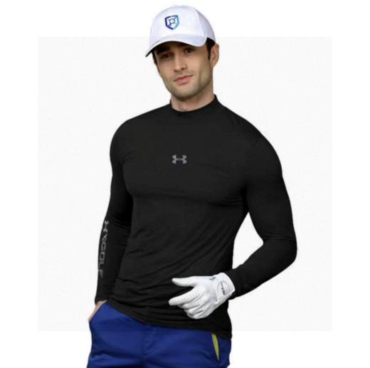 高弹力 轻薄柔软透气  UA安德玛秋季半高领运动打底衫外穿男士轻薄速干健身长袖T恤衫 商品图2