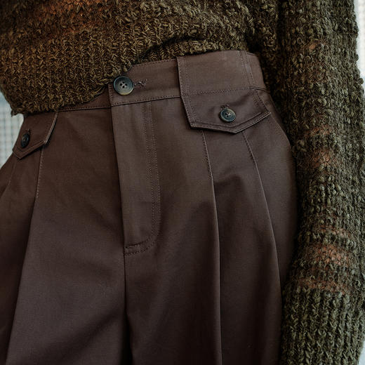 NEELLY纳俪商场同款秋季新款宽松阔腿高级质感长裤女休闲工装裤N25082H01100 商品图2