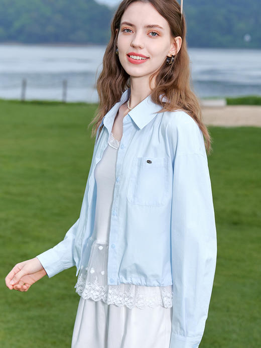 【百图lulu定制】【冰淇淋衬衫】 抽绳显瘦  薄款衬衫  短外套  百搭夹克 商品图9