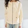 25秋季新款丝滑软弹挺阔有型连帽拉链开衫宽松卫衣短外套女22652 商品缩略图4