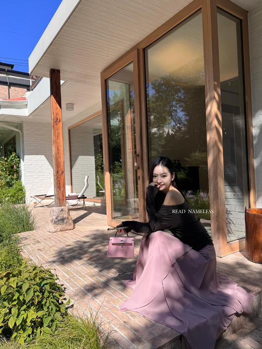 Read Nameless/深灰色褶皱腰打底衫+深粉色浪漫半裙 2025/9/18 商品图7