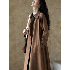 牧衣游原创 丝棉炒色风衣秋新款原生质朴肌理感复古宽松外套 颂世