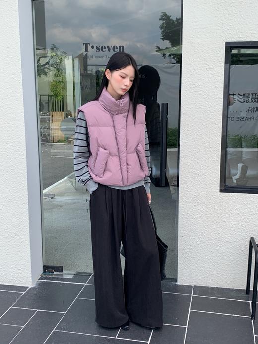 【YW】无忧购 秋冬短款时尚门襟收腰显瘦百搭立领韩版马甲羽绒外套6376（截单后3-5天发货） 商品图5