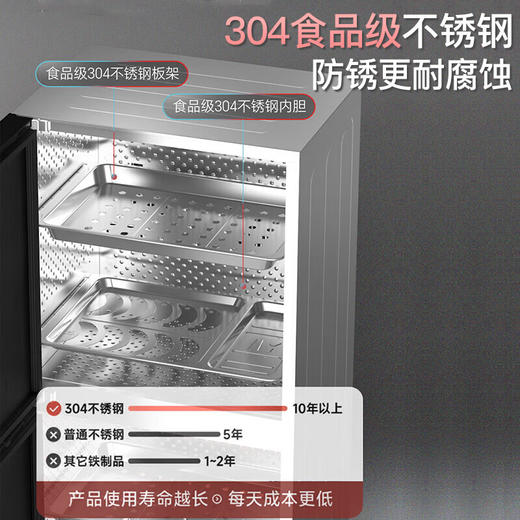 康宝（Canbo）消毒柜 AI智能 304不锈钢板架 智能暖盘功能 上下全二星级 家用消毒碗柜 高端别墅公寓碗柜KT2 二星级140L/175L/270L/320L 丨升级新款丨304不锈钢板架 商品图3