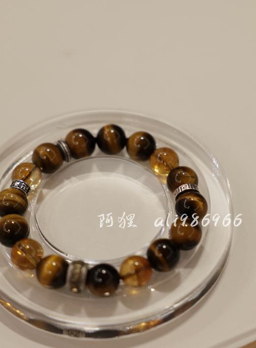 尖子货，王嘉尔【超顶】财富涡轮，事业引擎！暴打烂桃花，精品12mm虎眼石+巴西黄水晶+925纯银手串 商品图3