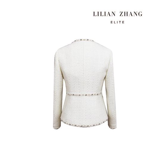 衣橱挚爱—珠钻镶边粗花呢修身轻奢重工黑色白色小香风外套2005021 商品图2