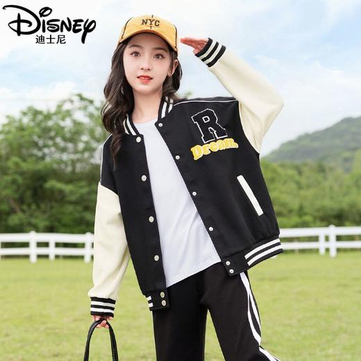 迪士尼女童外套秋季2023新款网红儿童棒球服春秋女大童秋季上衣潮 商品图0
