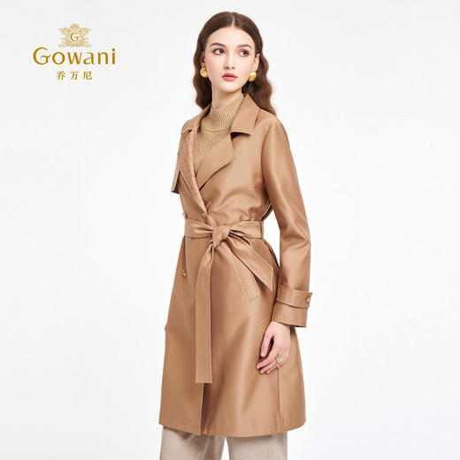 乔万尼2025秋新品高质感挺括酷飒收腰经典风衣ED3A282 商品图1