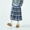 棵初2025年秋冬新款亲子中大女童学院蓝白格纹半裙清新文艺风裙子 商品缩略图2