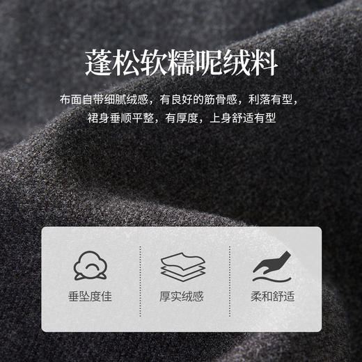 【09/17新品】熙世界【灰色千金裙】毛呢包臀短裙子女2025秋冬款通勤a字半身裙 商品图3