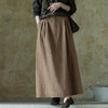 牧衣游原创 棉麻炒色半身裙新款原生质朴百搭显瘦宽松A字裙 惦善 商品缩略图0