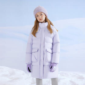 笛莎Deesha 童装女童羽绒服2025冬新款女童中长款连帽羽绒服