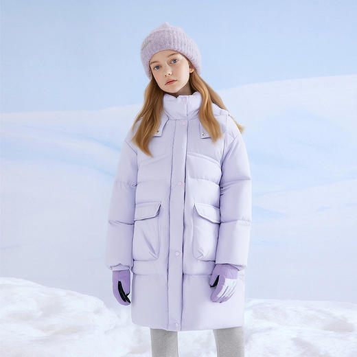 笛莎Deesha 童装女童羽绒服2025冬新款女童中长款连帽羽绒服 商品图0
