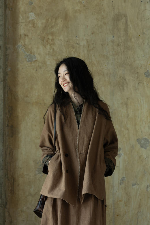 牧衣游原创 棉麻净色短外套秋新款自然原生质朴百搭文艺开衫 逐枫 商品图5