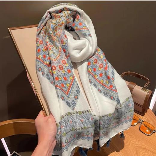 【敦煌流苏披肩】四季文艺民族风复古防风防晒拍照两用丝巾 商品图11