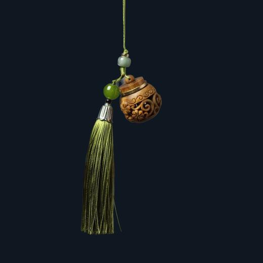 绿檀镂空香囊许愿兔莲花葫芦夜光石扩香器挂件檀香饰品装饰 商品图7