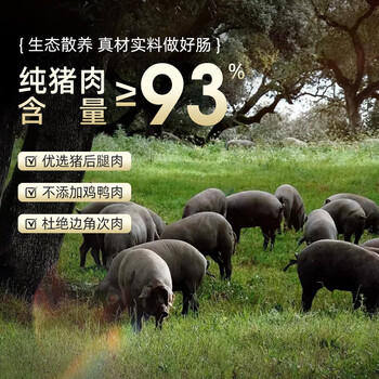 源之香爆汁猪肉肠500g 火山石烤肠肉肠黑猪纯猪肉肠台湾热狗香肠 早餐肠 商品图4