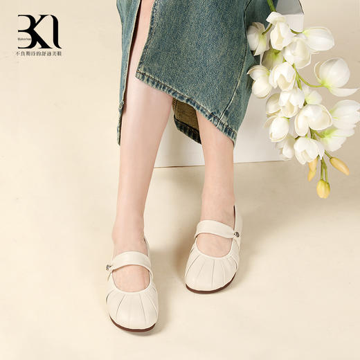 BAKERLOO羊皮褶皱玛丽珍女鞋AD180 商品图3