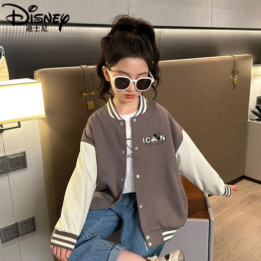 迪士尼女童棒球服外套春秋2025新款洋气儿童夹克女大童上衣春装潮 商品图2