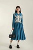 Stay2Weeks 孔雀蓝翻领文艺两件套连衣裙 18756 商品缩略图0