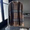 巴家马海毛格纹圆领套头格子毛衣长袖羊绒衫 男女款 商品缩略图12