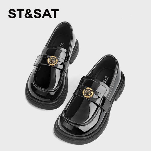【童鞋】星期六山茶花扣饰漆皮女童乐福鞋SSD3191U19 商品图4
