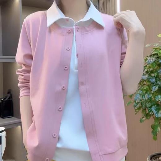 2025春季新款时尚洋气长袖衬衫POLO女士百搭遮肚显瘦打底减龄上衣 商品图2