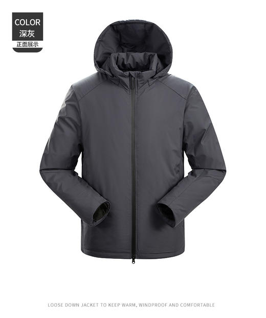 上身轻盈无感 防风防水锁温保暖连帽男女款棉衣防刮耐磨情侣款轻量化棉服BSF8288 商品图8