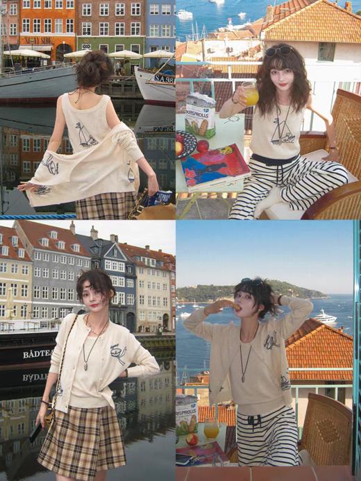 浮生八记/25C118/25C119/“小狗水手航海记”法式针织背心开衫 商品图4