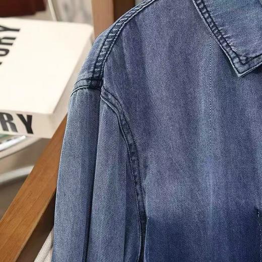 【秋新品】古泥品牌7137垂坠感100%天丝牛仔衬衫外套-喜出 商品图3