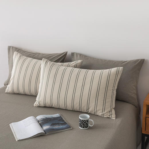 無印良品水洗色织全棉四件套-爱情条码 商品图1