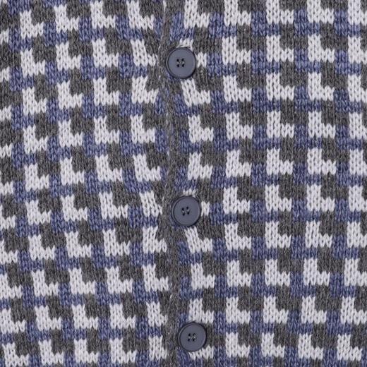 72593SDSA男士秋冬新款痞帅男装时尚撞色方块纽扣圆领针织衫百搭毛衣 商品图3