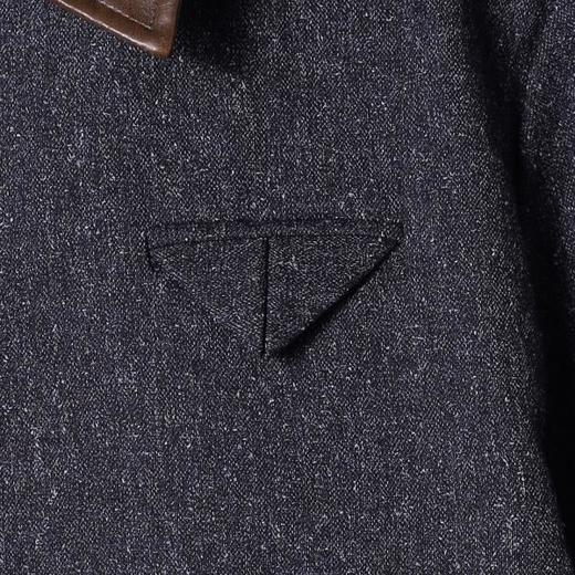 SDSA男士秋冬新款痞帅男装设计师撞色翻领拉链夹克倒三角时尚外套 商品图3