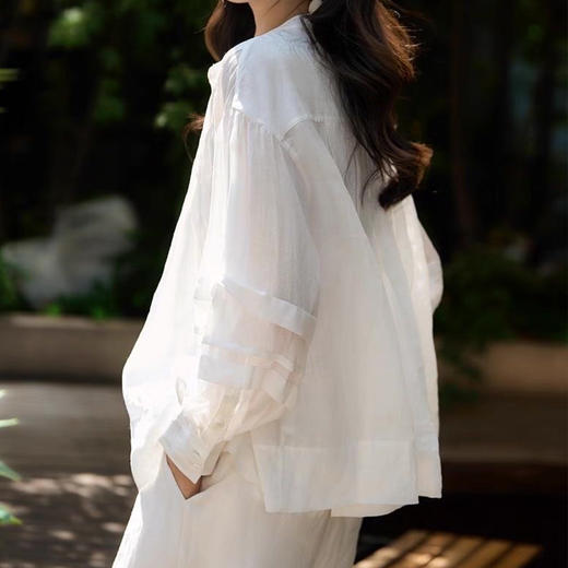 【超模君限定！少量库存】BC同款醋酸面料 SUSX重工风琴压褶醋酸衬衫C1225065（下单3-7天发货） 商品图2