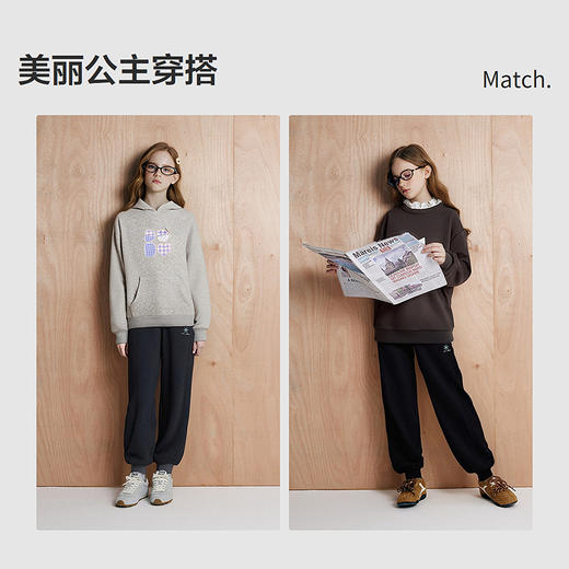 笛莎Deesha 童装女童裤子2025冬新款女童休闲罗纹束脚卫裤 商品图2